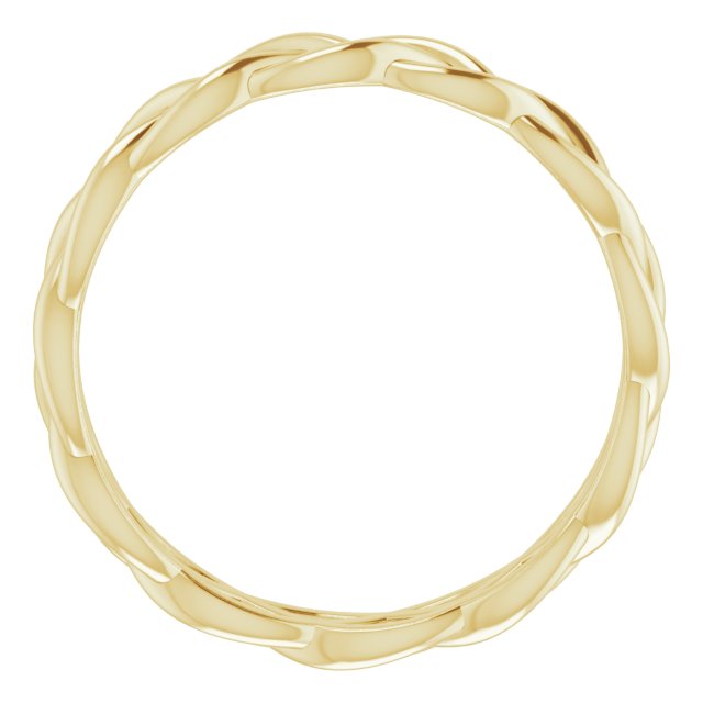 14k Yellow 4.3 Mm Woven-design Band Size 9