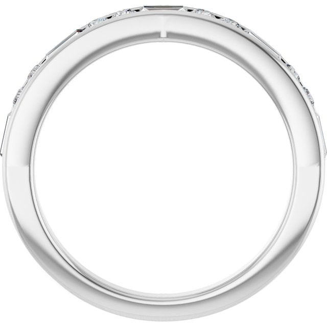 14k White 1/2 Ctw Natural Diamond Anniversary Band