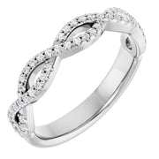 14k White 1/5 Ctw Natural Diamond Anniversary Band