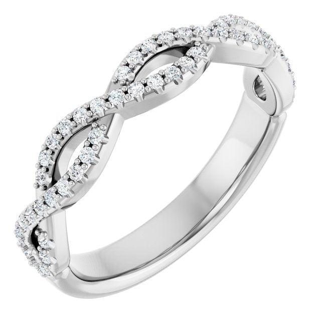 14k White 1/5 Ctw Natural Diamond Anniversary Band