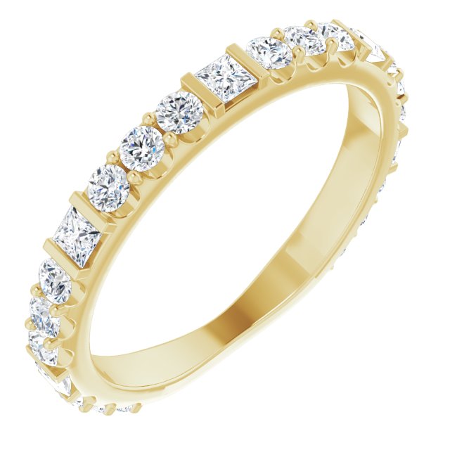 14k Yellow 3/4 Ctw Natural Diamond Anniversary Band