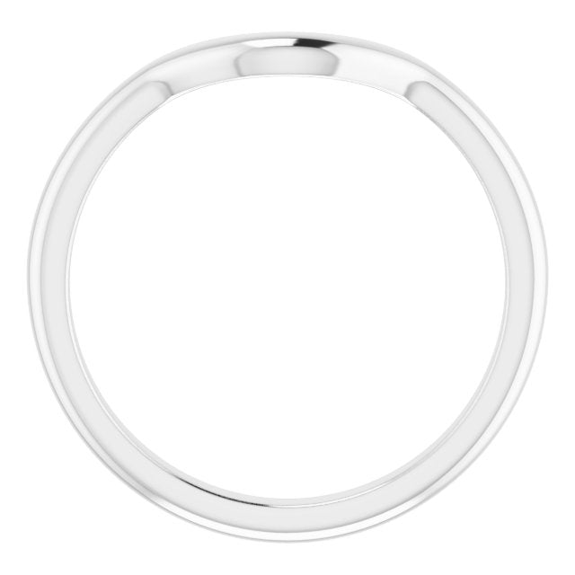 14K White Band for 8x6 mm Oval Ring