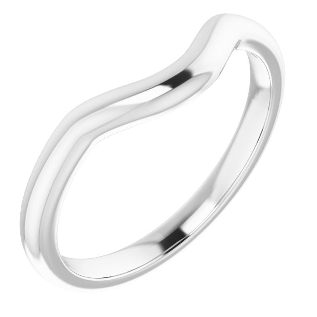 14K White Band for 7.4 mm Round Ring