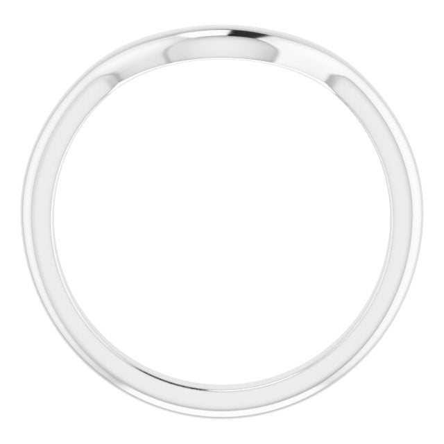 14K White Band for 9 mm Round Ring