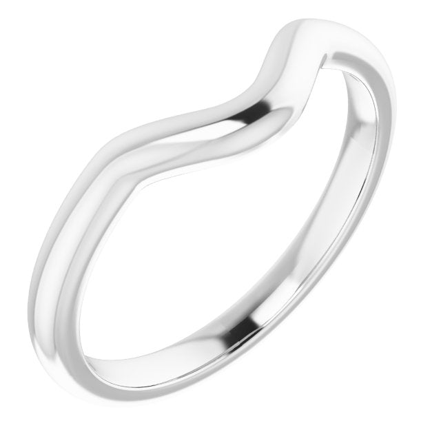 14K White Band for 8x6 mm Oval Ring