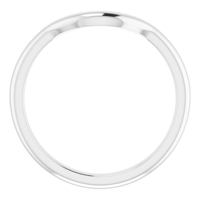 14K White Band for 7.4 mm Round Ring