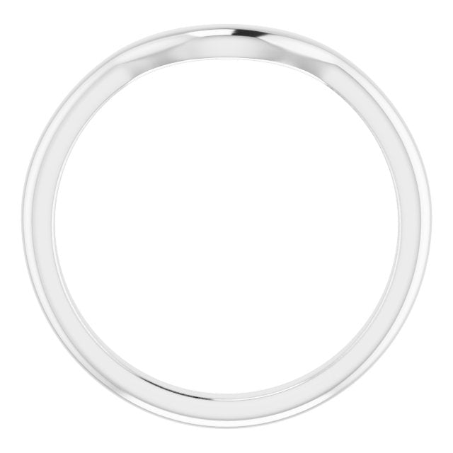 14k White Band For 6 Mm Round Ring