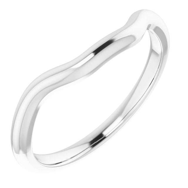 14K White Band for 6 mm Asscher Ring