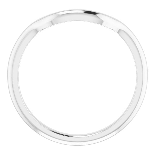 14K White Band for 7x5 mm Emerald Ring