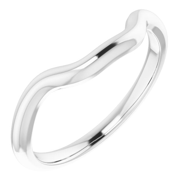 14K White Band for 6 mm Square Ring