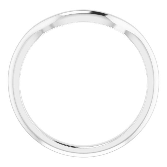 14K White Band for 6 mm Asscher Ring