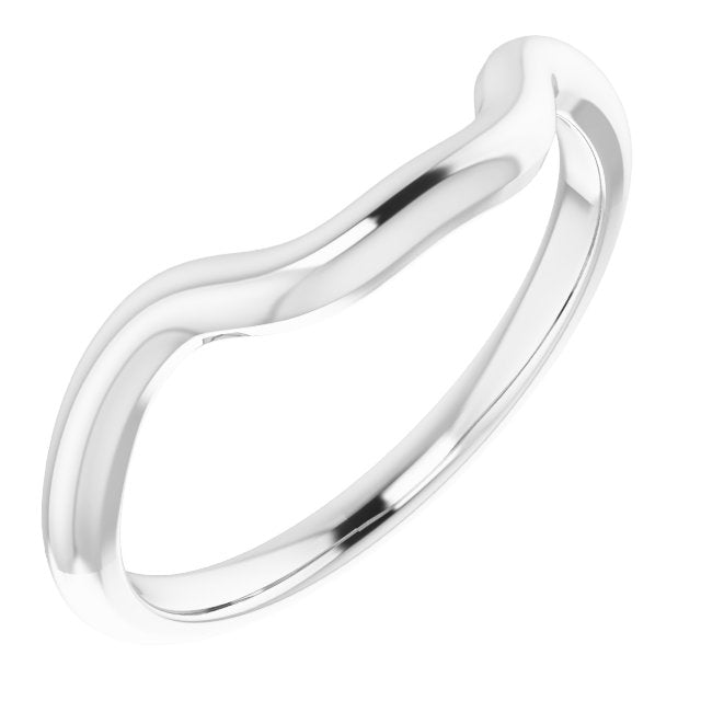 14K White Band for 7x5 mm Emerald Ring