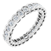 14k White 7/8 Ctw Natural Diamond Eternity Band Size 7