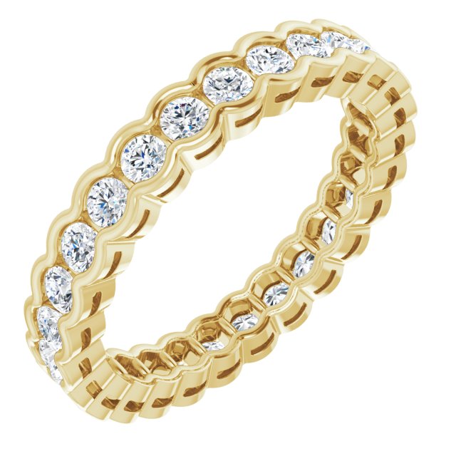 14k Yellow 7/8 Ctw Natural Diamond Eternity Band Size 7