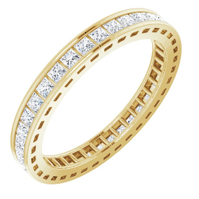 14k Yellow 7/8 Ctw Natural Diamond Eternity Band Size 7