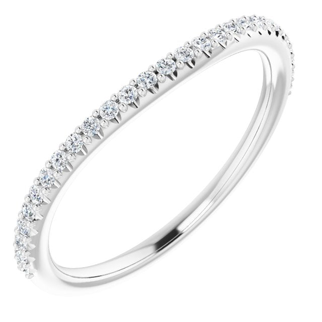 14K White 1/8 CTW Natural Diamond Band