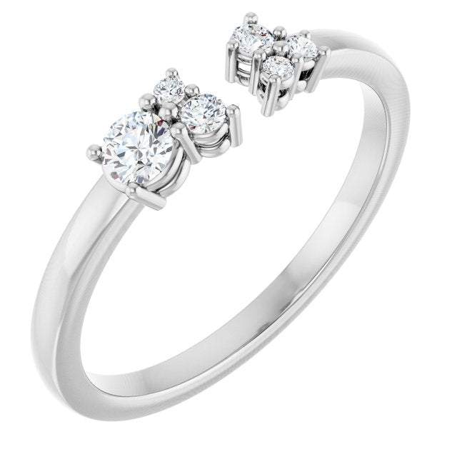 14K White 1/6 CTW Natural Diamond Negative Space Ring