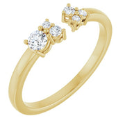 14K Yellow 1/6 CTW Natural Diamond Negative Space Ring