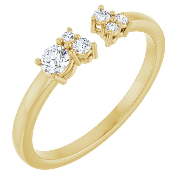 14K Yellow 1/6 CTW Natural Diamond Negative Space Ring