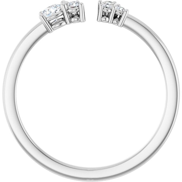 14K White 1/6 CTW Natural Diamond Negative Space Ring