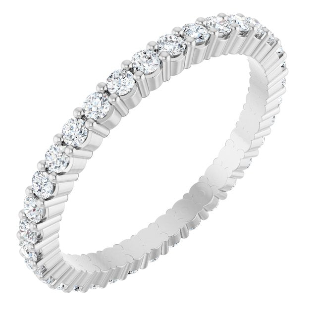14k White 1/2 Ctw Lab-grown Diamond Eternity Band Size 5