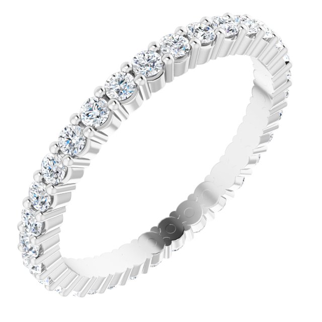 14k White 5/8 Ctw Diamond Eternity Band Size 6