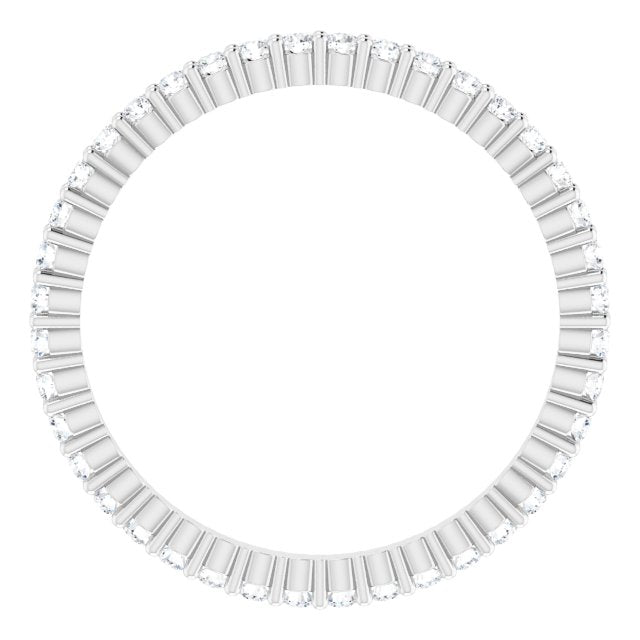 14k White 3/8 Ctw Diamond Eternity Band Size 6