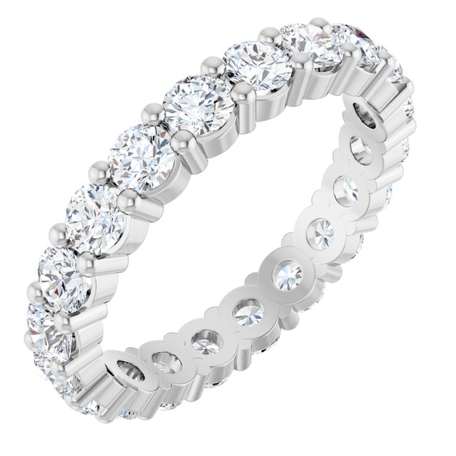 14k White 2 Ctw Lab-grown Diamond Eternity Band Size 7.5