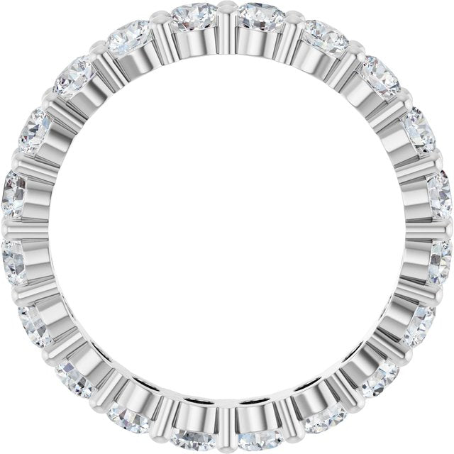 14k White 2 Ctw Lab-grown Diamond Eternity Band Size 7.5