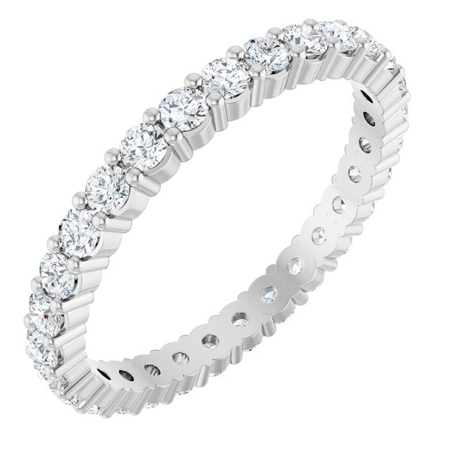 14k White 7/8 Ctw Diamond Eternity Band Size 7