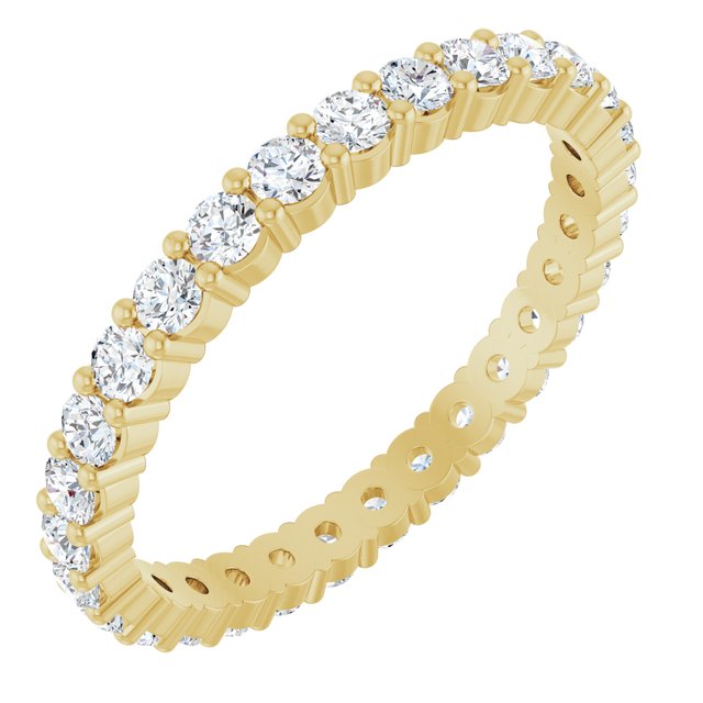 14K Yellow 9/10 CTW Lab-Grown Diamond Eternity Band Size 5