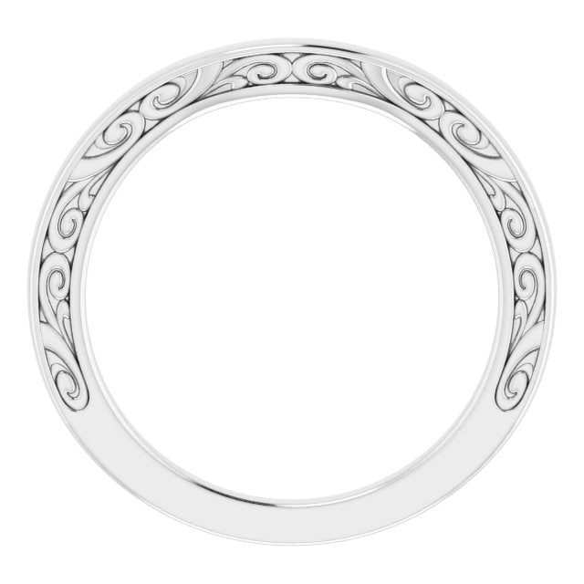 14k White Band For 6.5 Mm Round Ring