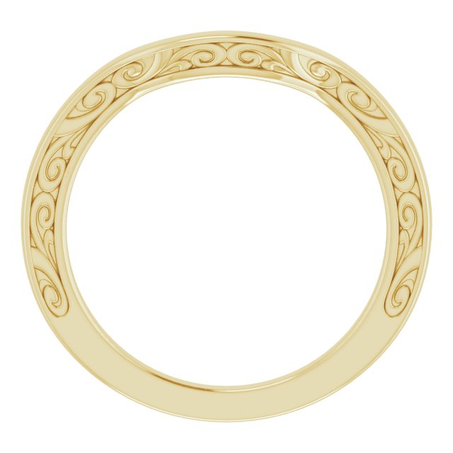 14k Yellow Band For 8x6 Mm Emerald Ring