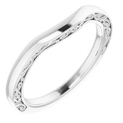 14k White Band For 6.5 Mm Round Ring