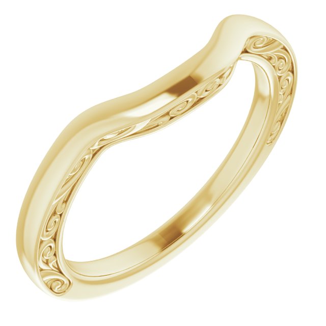14k Yellow Band For 8x6 Mm Emerald Ring