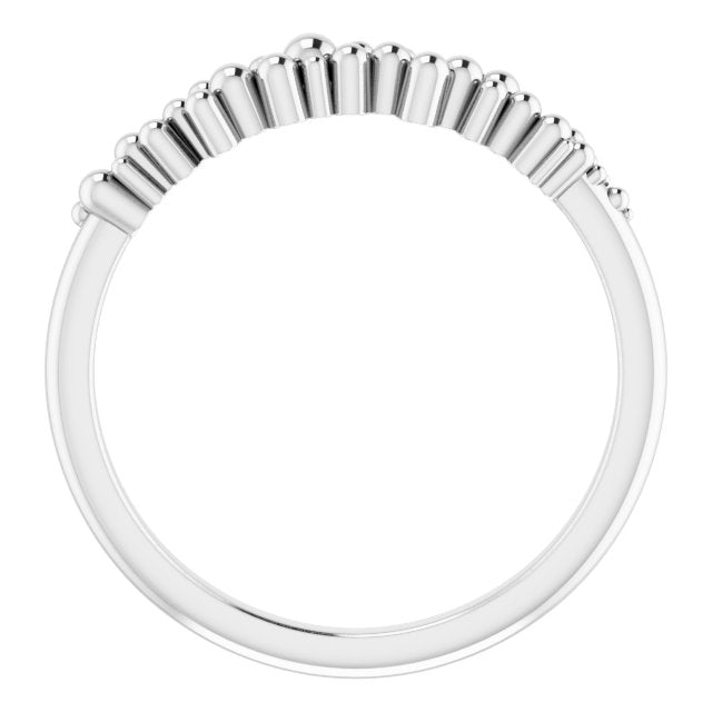 14k White Stackable Bead Ring