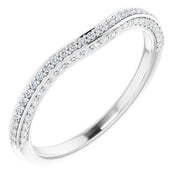 14k White 1/6 Ctw Natural Diamond Band For 6.5 Mm Round Ring