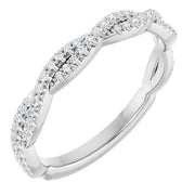 14k White 1/5 Ctw Natural Diamond Band For 6.5 Mm Round Ring