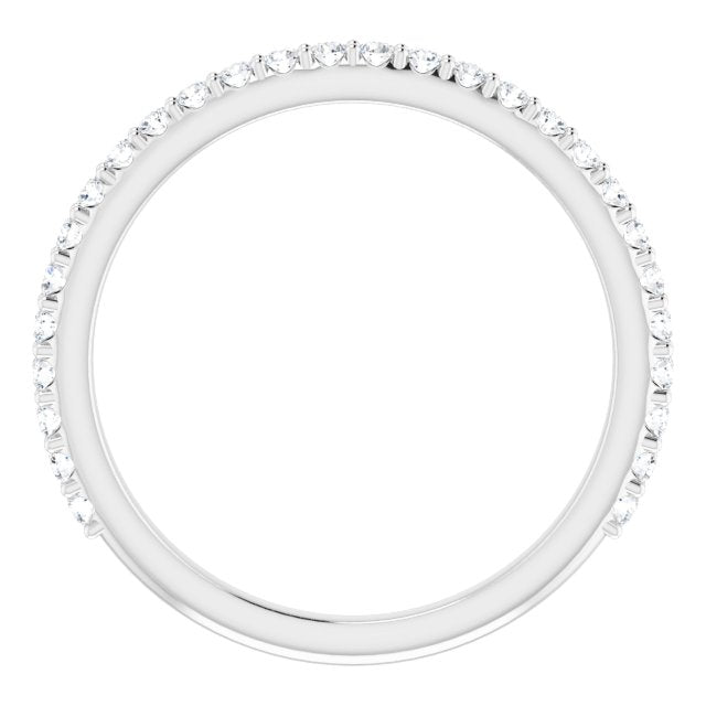 14k White 1/4 Ctw Natural Diamond Band For 6.5 Mm Round Ring