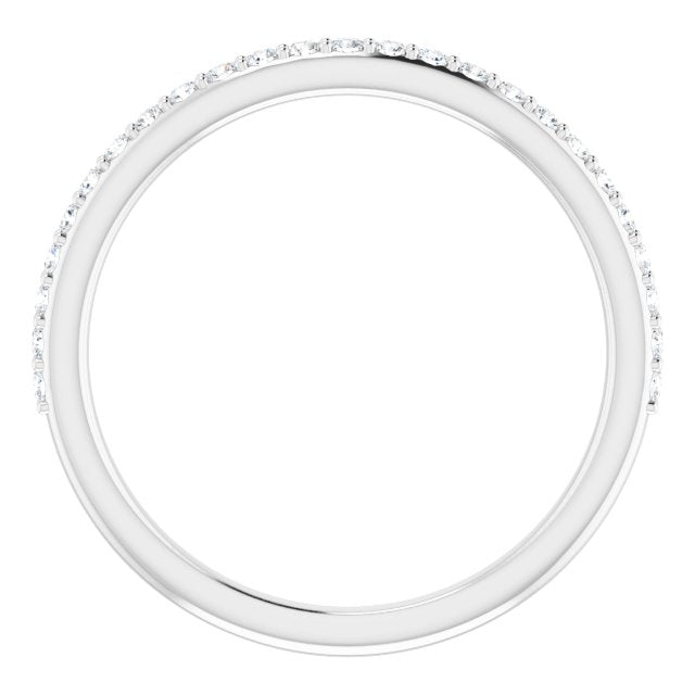 14k White 1/5 Ctw Natural Diamond Band For 6x6 Mm Cushion Ring