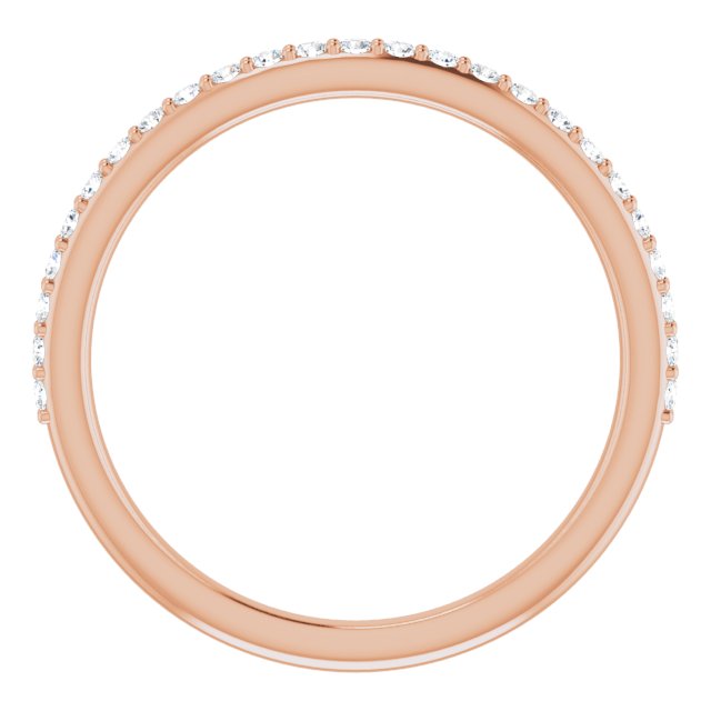 14k Rose 1/5 Ctw Natural Diamond Band For 6x6 Mm Cushion Ring