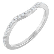 14K White 1/8 CTW Natural Diamond Contour Band