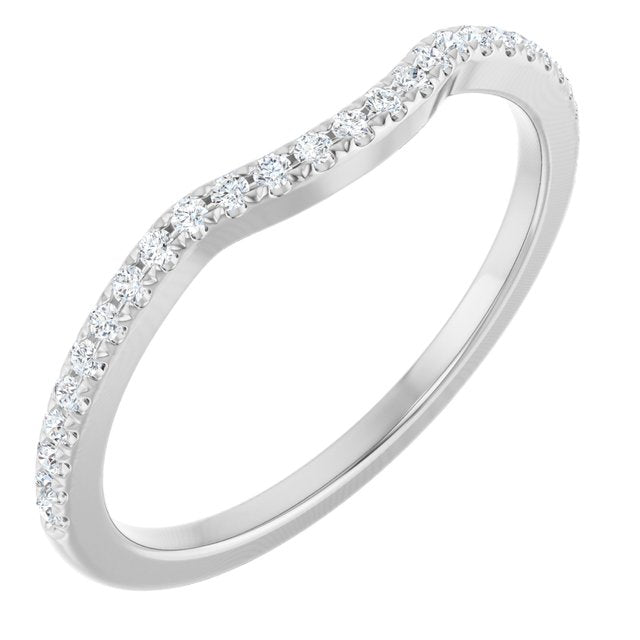 14K White 1/8 CTW Natural Diamond Contour Band