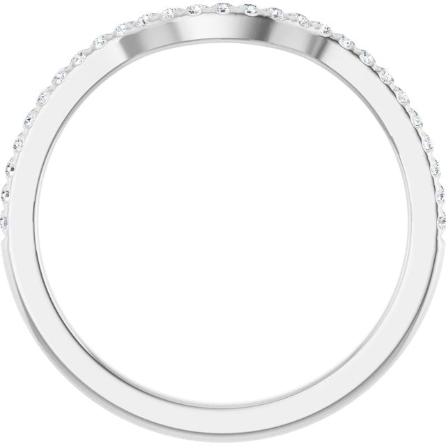 14K White 1/8 CTW Natural Diamond Contour Band