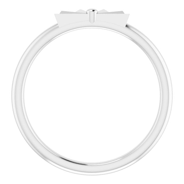 14K White Starburst Stackable Ring