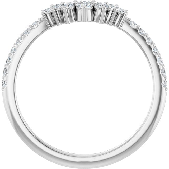 14K White 1/3 CTW Lab-Grown Diamond Contour Band
