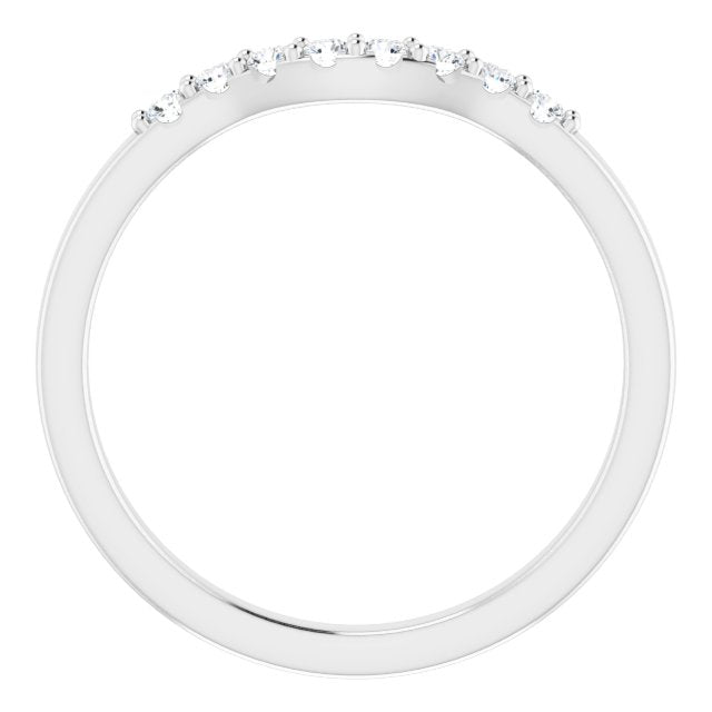 14K White 1/6 CTW Natural Diamond Band