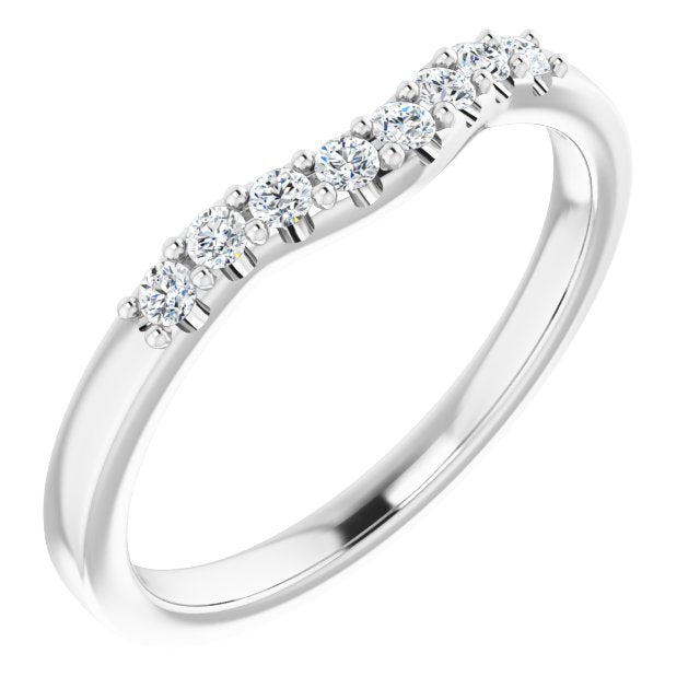 14K White 1/6 CTW Natural Diamond Band