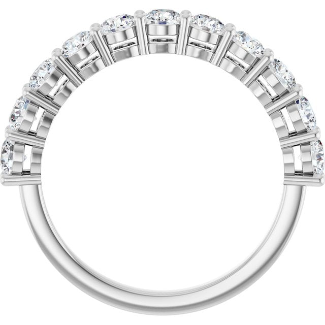 14k White 1 Ctw Natural Diamond Anniversary Band