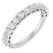 14k White 3/4 Ctw Lab-grown Diamond Anniversary Band